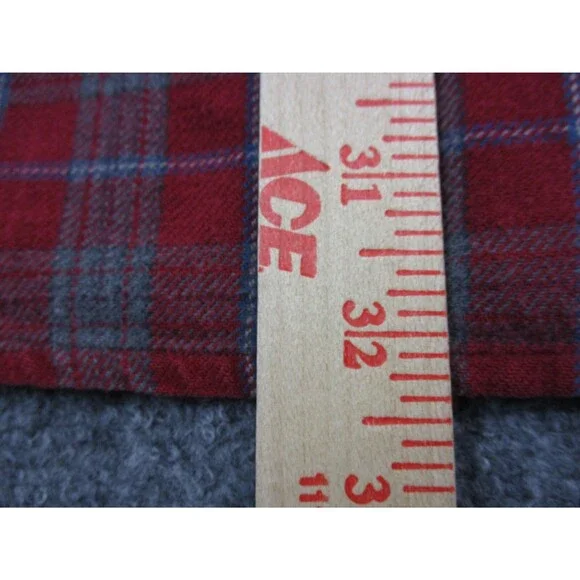 LL Bean Shirt Mens Extra Large XL Red Blue Flannel Plaid Casual Button Up - Picture 9 of 9